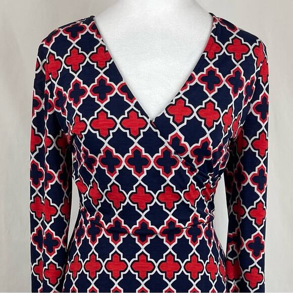 41 Hawthorn Navy, Red & White Faux Wrap Office Career Dress NWOT Size M - Picture 3 of 14
